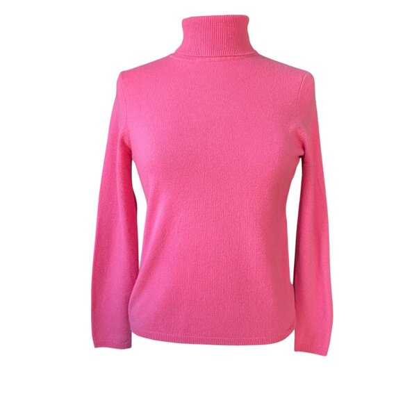 Charter Club 100% Cashmere Turtleneck Sweater Pink Barbie Quiet Luxury Ski-M - Picture 10 of 10